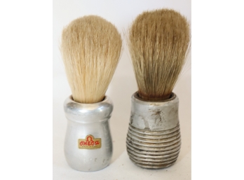 2 Vintage Shaving Soap Brushes Omega Made In Italy