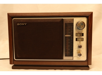 Vintage SONY ICF-9740W AM/FM Wood Cabinet RADIO