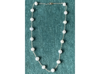 Vintage 14k Gold Pearl Necklace