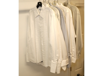 Men's White Tuxedo And Dress Shirts Lot  Barney's Zanella Canali