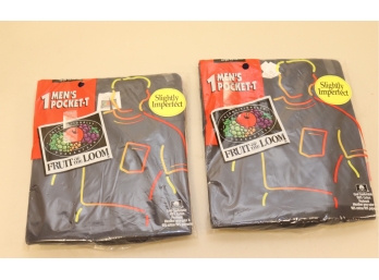 2 New Packages Fruit Of The Loom 1-pocket T-shirts Size Large