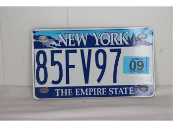 NEW YORK Motorcycle License Plate 2009 Reg.