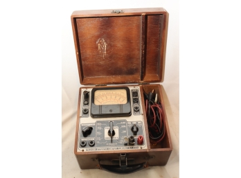 Vintage 1940s Precision Apparatus Series 856 Wooden Case OHM/volt METER