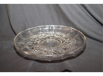 Vintage Footed Glass  Serving Bowl Plate