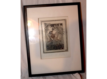 FRAMED Hand Signed MARSHA MCCARTHY ONE HEART DRAWING 171/500
