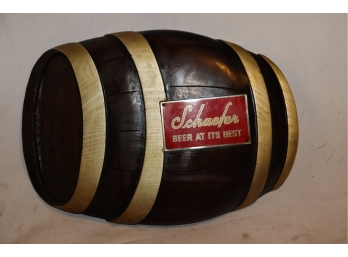 Vintage SCHAEFER BEER Wooden Keg Barrel Advertising SIGN