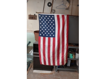 American Flag With Pole And Bracket.