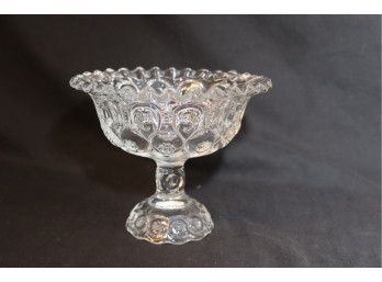 Vintage Glass Compote Pedestal Bowl