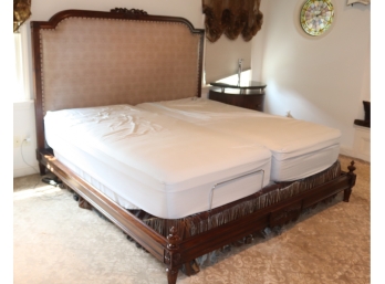 KING SIZE BED FRAME WITH UPHOLSTERED HEAD BOARD