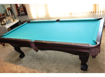 Brunswick Avalon II Traditional Cherry Pool Table W/ Accessories And Billiard Chandelier