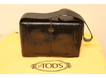 Tod's Black Lizard Handbag Shoulder Bag