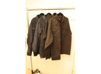 Set Of 4 Men's TRU-SPEC 24-7 Series Ultralight Uniform Shirts Black And Navy