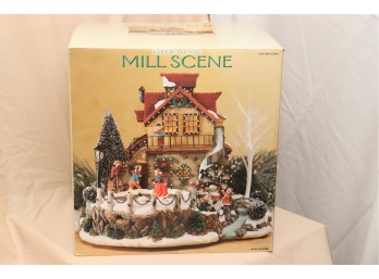 Fiber Optic Mill Scene Christmas Decor Village Scene