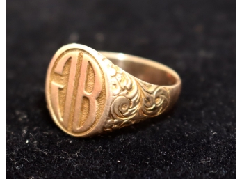 Vintage 14k Yellow Gold Initial Ring  7.4g
