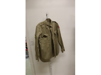 Vintage Army Uniform Dress Jacket With Tan Shirt And Tie