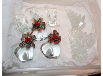 Crystal Glass Reindeer And Christmas Trees