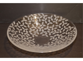 Tiffany & Co. Glass Centerpiece Bowl Etched Clover Leaves