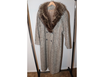 Vintage Denise For Windermere Fur Collared Overcoat
