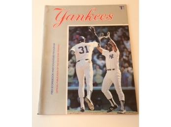 1983 New York Yankees Official Scorebook And Program (s17)