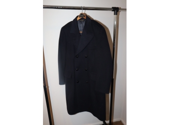 Vintage Macy's Men's Store Navy Blue Overcoat