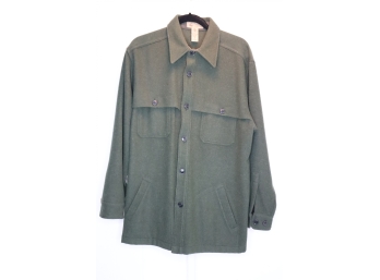 Vintage Dark Green Lord & Taylor Casual Classic Woolmark 100 Wool Jacket Shirt Size M