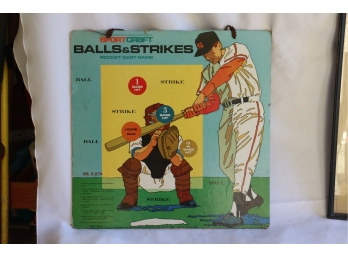 Vintage Sportcraft Balls & Strikes Eocket Dart Game Board