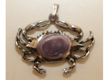 Vintage Crab Purple Stone Cancer Horoscope Charm