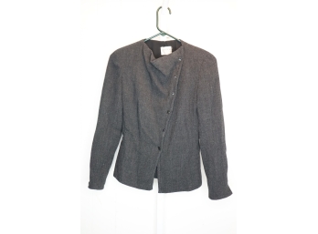 Armani Collezioni Size 4 Grey Weave Sweater Jacket