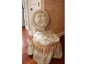 Upholstered Fabric Covered Vanity Chair