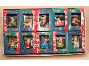 Set Of 10 Vintage 1990's Traditions Collectible Ornaments