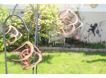 3 Spinning Copper Metal Wind Hanging Garden Decor