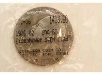 1876 US $1 Coin V2 Eisenhower One Dollar Unc-60  **SEALED** Littleton Coin Co.