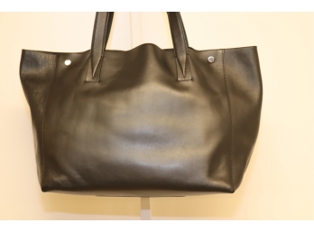 Vince Black Leather Tote Bag