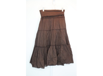 Long Brown Hardtail Skirt Size Small