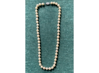 Vintage Pearl Necklace With 14k White Gold Clasp