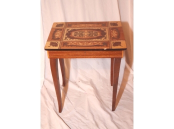 Small Inlaid Wooden Table Music Box