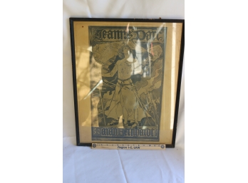 Antique Joan Of Arc Jeanne D'Arc Framed Poster