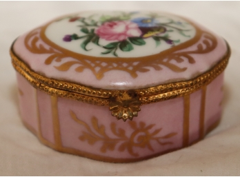Vintage Pink Limoges Vanity Trinket Box