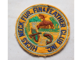 Hicks Neck Fur Fin & Feather Club Inc Patch