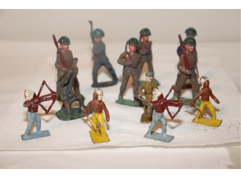 Vintage Toy Lead Soldiers And Indians
