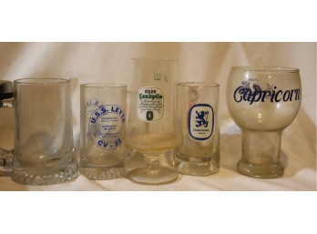 Vintage Glass Beer Mug Lot