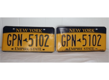 Pair Of NY License Plates GPN510