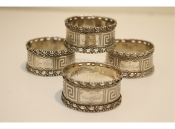 Vintage Set Of 4 Napkin Rings