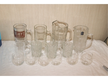 Assorted Bar Glassware Beer Mugs Lot