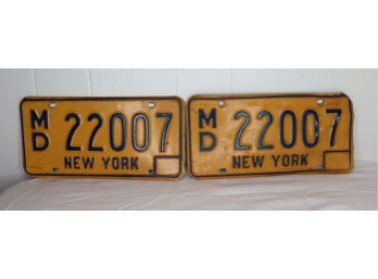 1973-86 Matched Set Vintage NY MD License Plates DOCTOR