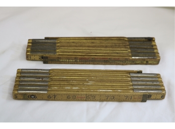 Vintage Pair (2) Lufkin Extension Rulers