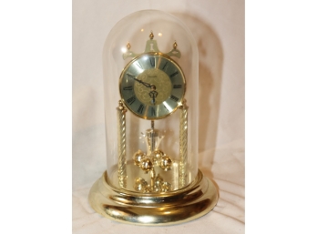 Vintage Concordia Anniversary Glass Dome Revolving Pendulum Clock