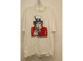 Vintage Gulf War 'I Want You Saddam' Uncle Sam T-shirt Size XL