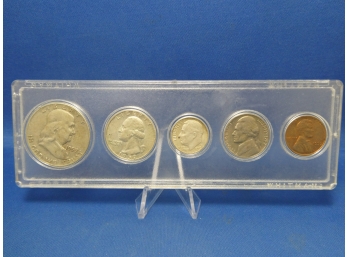 1959 5 Coin Silver Set Franklin Half