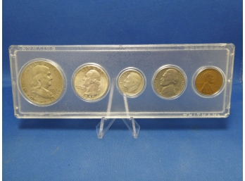 1957 5 Coin Silver Set Franklin Half